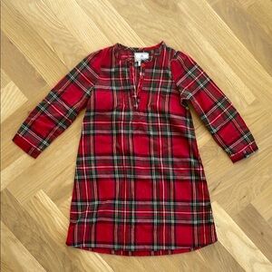 Red and Black Casual Long Sleeve Dress with Mandarin Collar